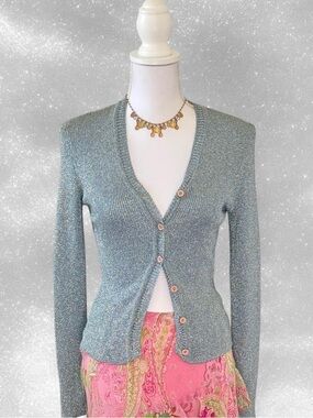 Vintage 1960s Metallic Cardigan